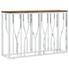 Console Table Stainless Steel and Solid Wood Reclaimed