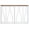 Console Table Stainless Steel and Solid Wood Reclaimed
