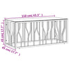 Coffee Table 110x45x45 cm Stainless Steel and Glass