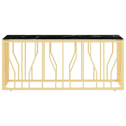 Coffee Table Gold 110x45x45 cm Stainless Steel and Glass