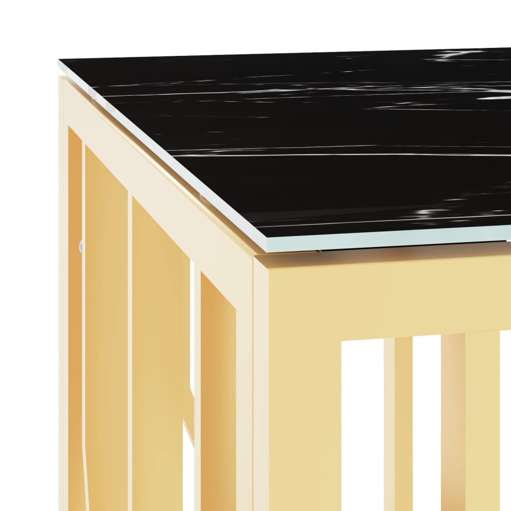Coffee Table Gold 110x45x45 cm Stainless Steel and Glass