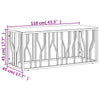 Coffee Table Silver Stainless Steel and Solid Wood Acacia