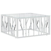 Coffee Table 80x80x40 cm Stainless Steel and Glass