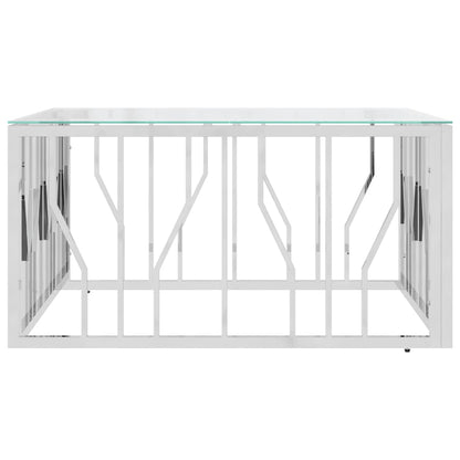 Coffee Table 80x80x40 cm Stainless Steel and Glass