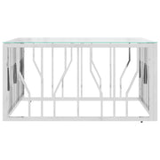 Coffee Table 80x80x40 cm Stainless Steel and Glass