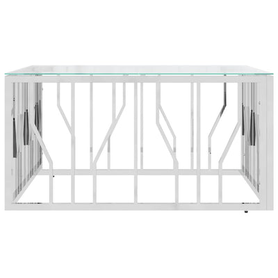 Coffee Table 80x80x40 cm Stainless Steel and Glass