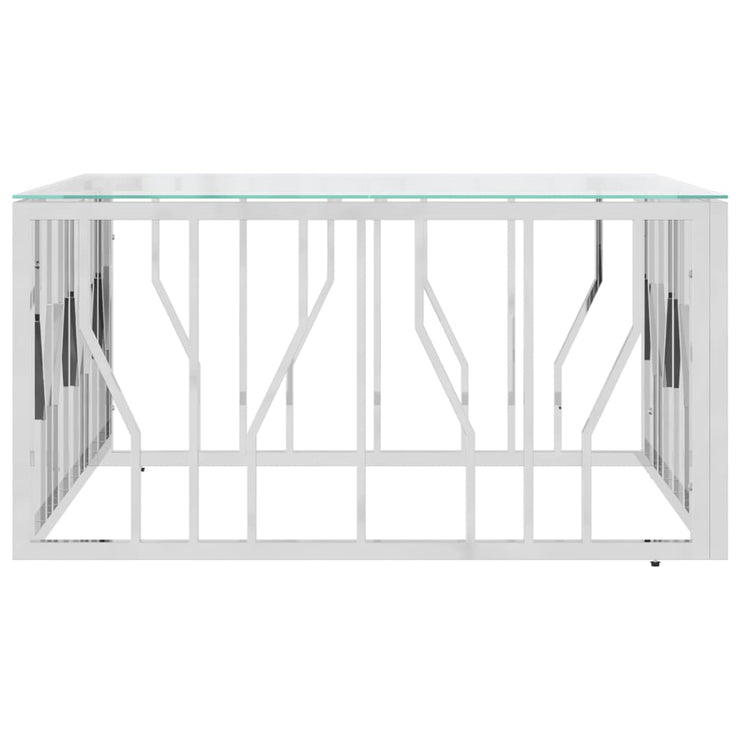 Coffee Table 80x80x40 cm Stainless Steel and Glass