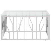 Coffee Table 80x80x40 cm Stainless Steel and Glass