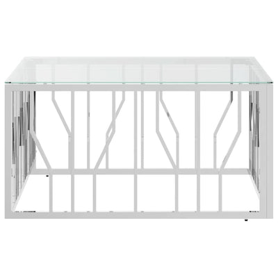 Coffee Table 80x80x40 cm Stainless Steel and Glass