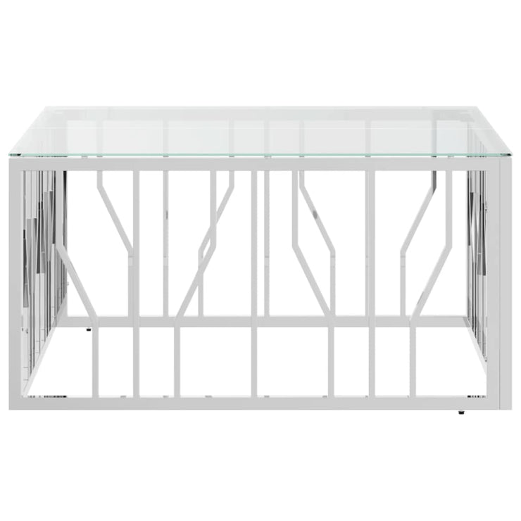 Coffee Table 80x80x40 cm Stainless Steel and Glass
