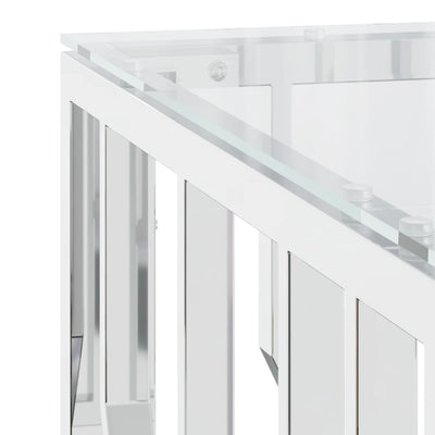 Coffee Table 80x80x40 cm Stainless Steel and Glass