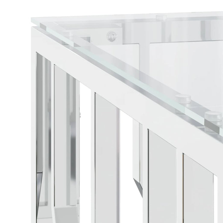 Coffee Table 80x80x40 cm Stainless Steel and Glass
