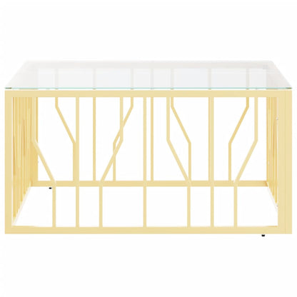 Coffee Table Gold 80x80x40 cm Stainless Steel and Glass