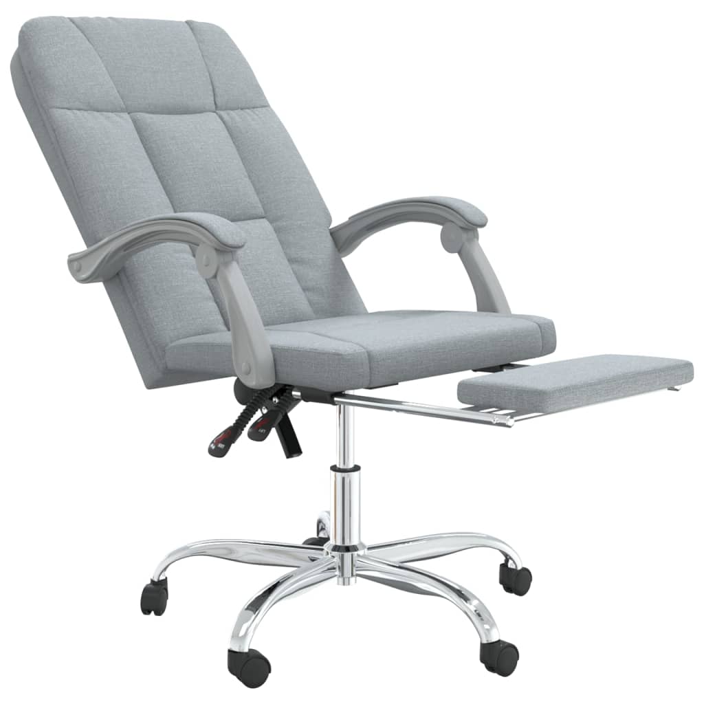 Reclining Office Chair Light Grey Fabric