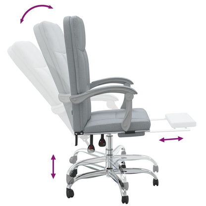 Reclining Office Chair Light Grey Fabric