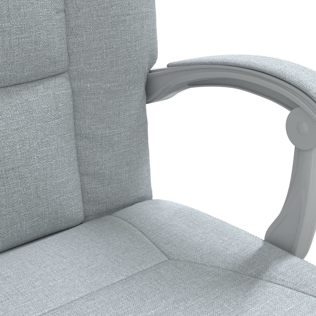 Reclining Office Chair Light Grey Fabric