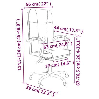 Reclining Office Chair Light Grey Fabric