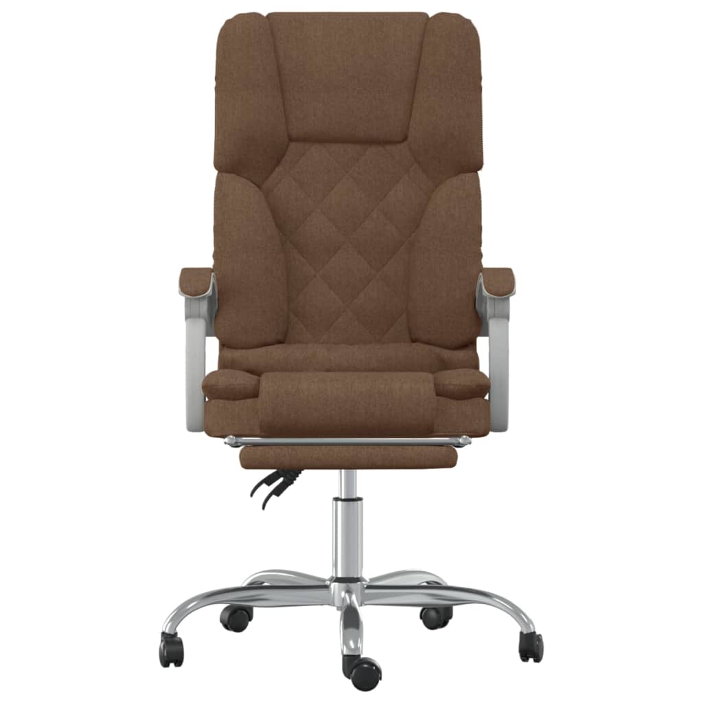 Massage Reclining Office Chair Brown Fabric