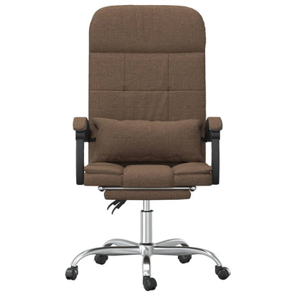 Massage Reclining Office Chair Brown Fabric