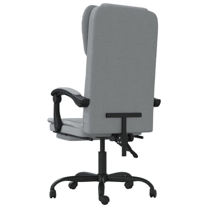 Reclining Office Chair Light Grey Fabric
