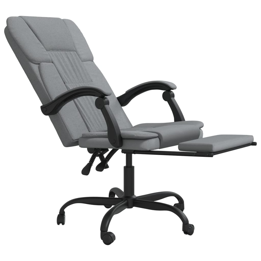 Reclining Office Chair Light Grey Fabric