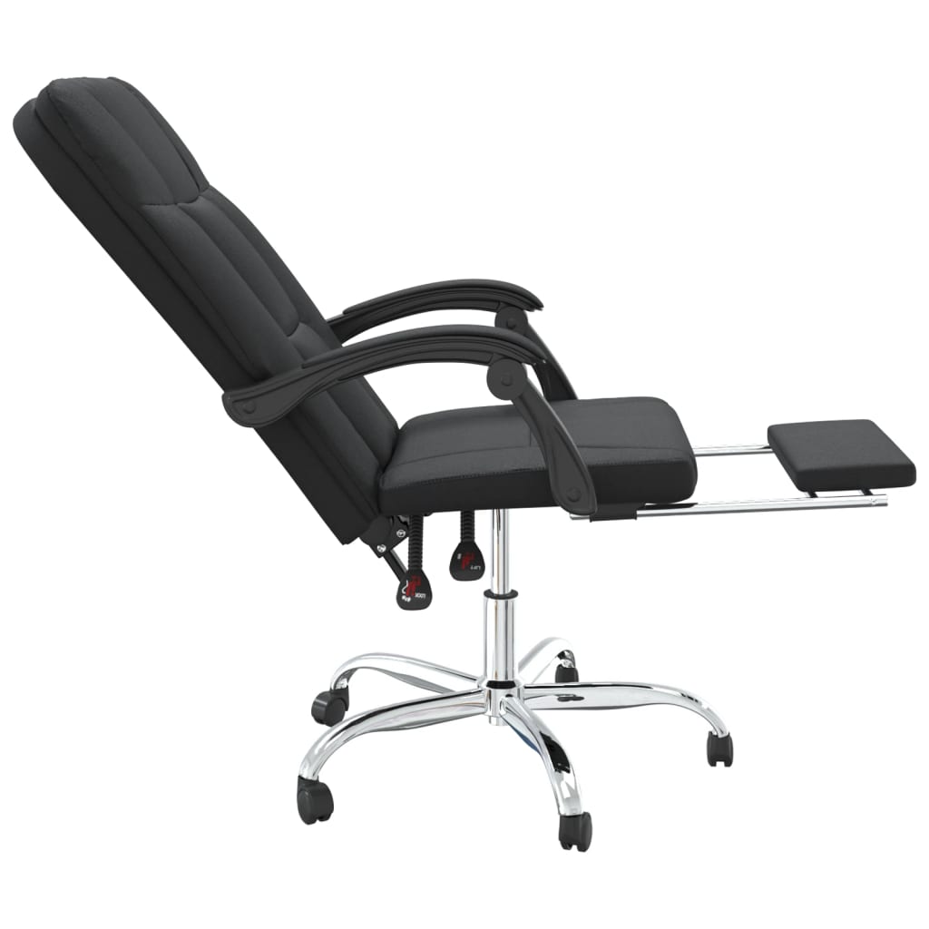 Reclining Office Chair Black Faux Leather