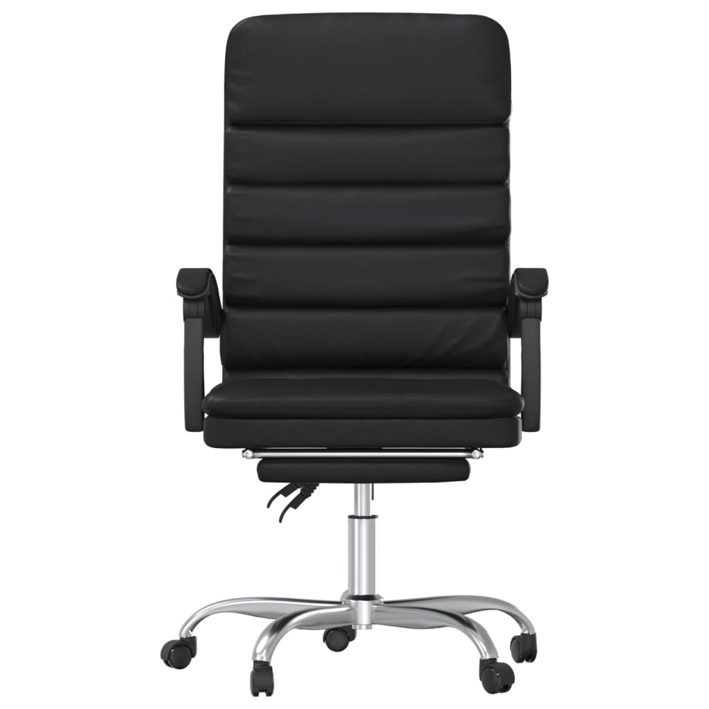 Massage Reclining Office Chair Black Faux Leather