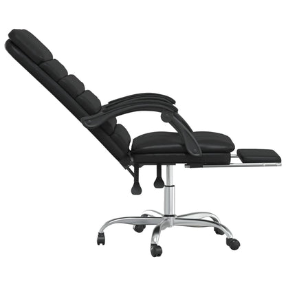 Massage Reclining Office Chair Black Faux Leather