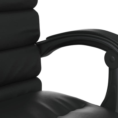 Massage Reclining Office Chair Black Faux Leather