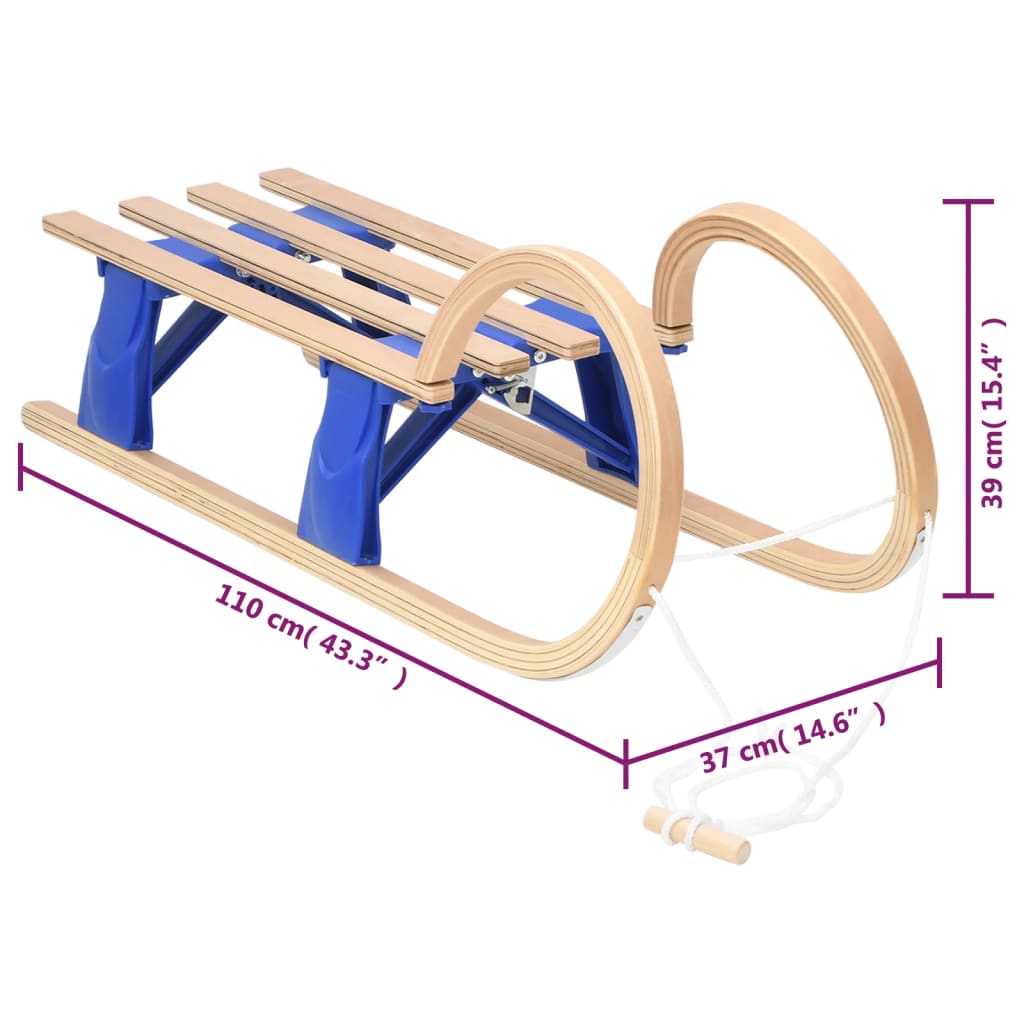 Foldable Sledge 110 cm Plywood