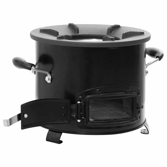Camping Wood Stove Black 36x26x22.5 cm Metal