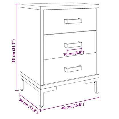 Bedside Cabinet Brown 36x30x54 cm Solid Pinewood