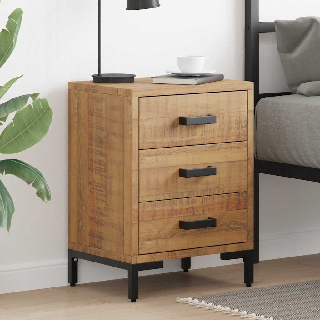 Bedside Cabinet Brown 36x30x54 cm Solid Pinewood