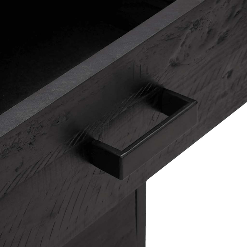 vidaXL Bedside Cabinet Black Solid pine wood, Metal Small