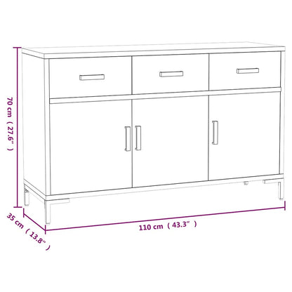 Sideboard Brown 110x35x70 cm Solid Pinewood