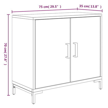 Sideboard Brown 75x35x70 cm Solid Pinewood