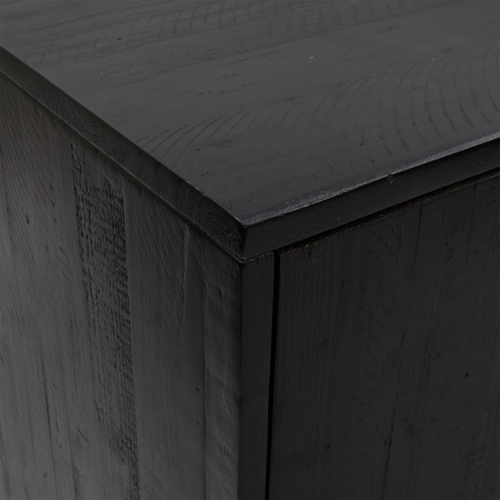 Sideboard Black 75x35x70 cm Solid Pinewood