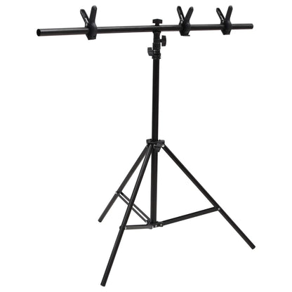 T-Shape Background Stand Black 91x60x(70-200) cm