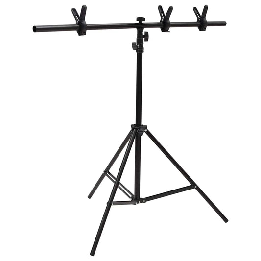 T-Shape Background Stand Black 91x60x(70-200) cm