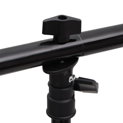 T-Shape Background Stand Black 91x60x(70-200) cm