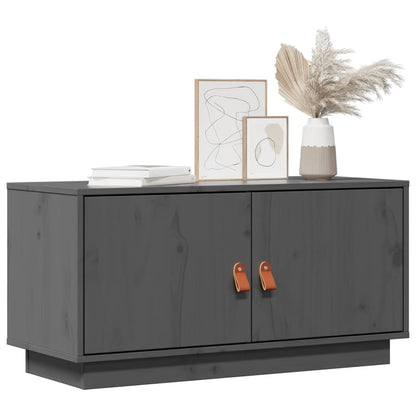 TV Cabinet Grey 80x34x40 cm Solid Wood Pine