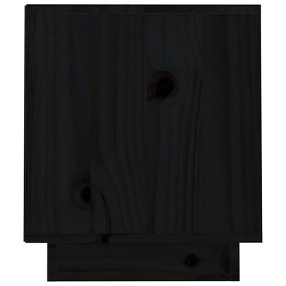 TV Cabinet Black 70x34x40 cm Solid Wood Pine
