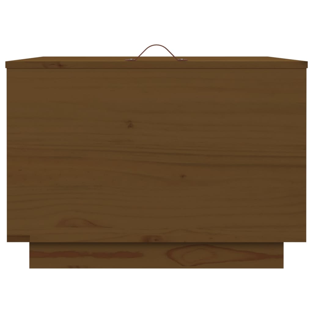 Storage Boxes with Lids 3 pcs Honey Brown Solid Wood Pine