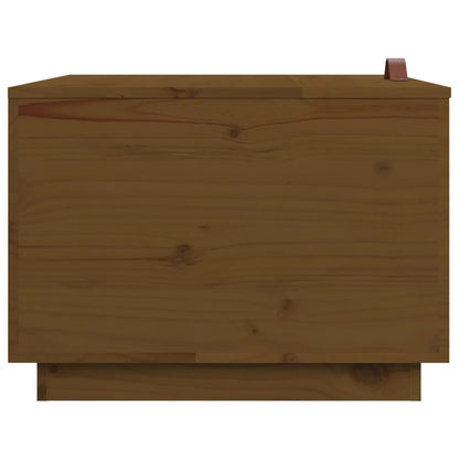 Storage Boxes with Lids 3 pcs Honey Brown Solid Wood Pine