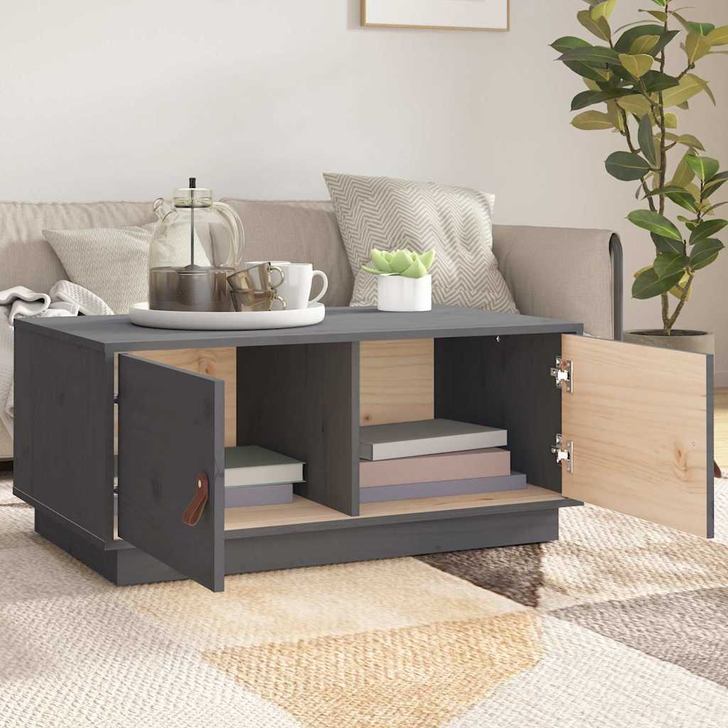 Coffee Table Grey 80x50x35 cm Solid Wood Pine