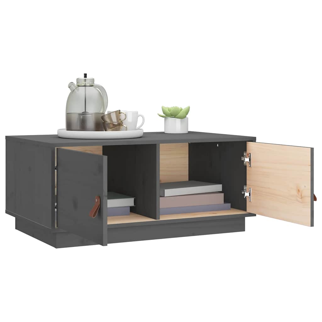Coffee Table Grey 80x50x35 cm Solid Wood Pine