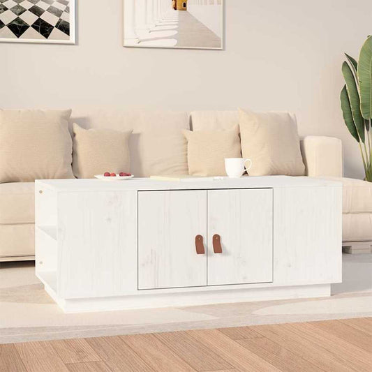 Coffee Table | White | Solid pine wood | 100 x 50 x 41 cm | Coffee Table
