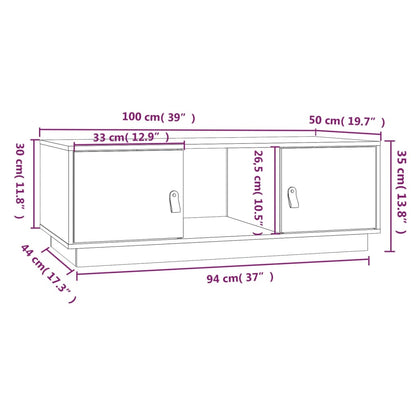 Coffee Table 100x50x35 cm Solid Wood Pine