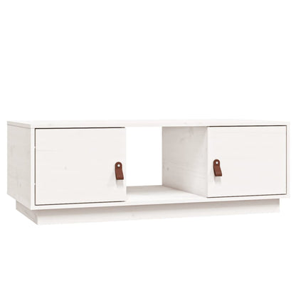 Coffee Table White 100x50x35 cm Solid Wood Pine