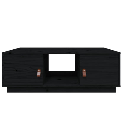 Coffee Table Black 100x50x35 cm Solid Wood Pine